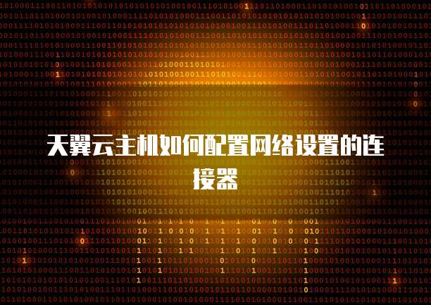 天翼云主机如何配置网络设置的连接器