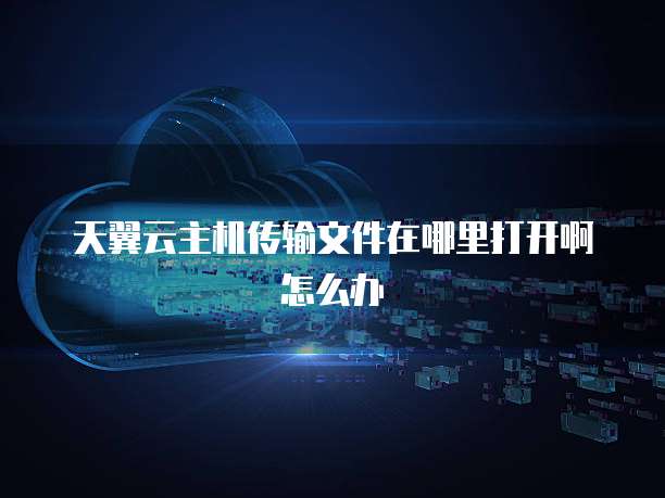 天翼云主机传输文件在哪里打开啊怎么办