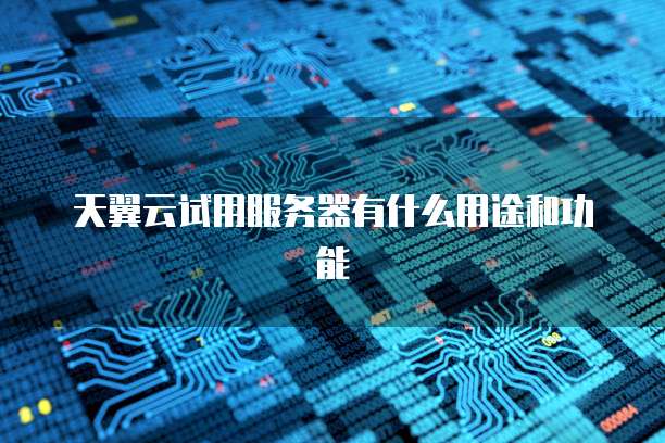 天翼云试用服务器有什么用途和功能