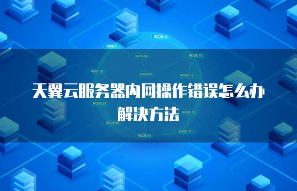 天翼云服务器内网操作错误怎么办解决方法