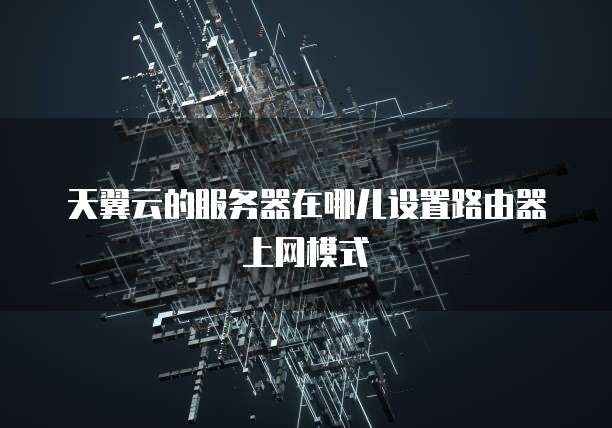 天翼云的服务器在哪儿设置路由器上网模式