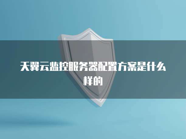天翼云监控服务器配置方案是什么样的