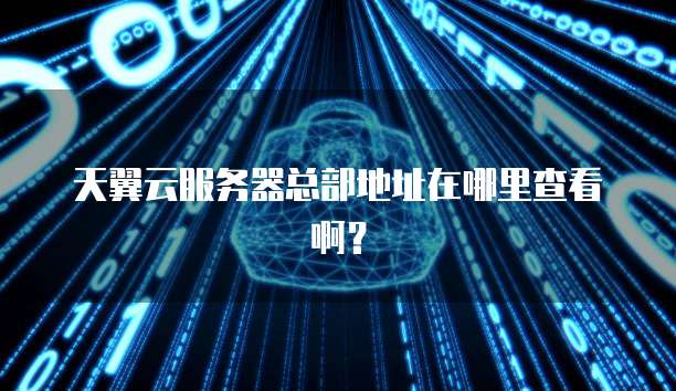 天翼云服务器总部地址在哪里查看啊？