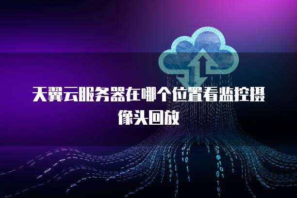 天翼云服务器在哪个位置看监控摄像头回放