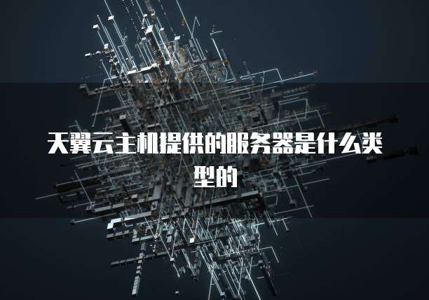 天翼云主机提供的服务器是什么类型的