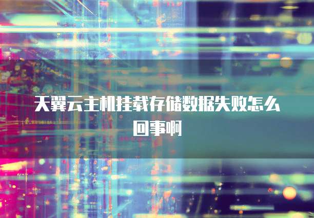 天翼云主机挂载存储数据失败怎么回事啊