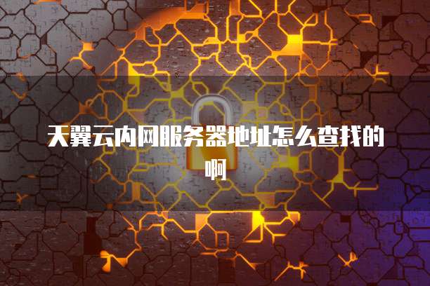 天翼云内网服务器地址怎么查找的啊