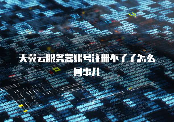 天翼云服务器账号注册不了了怎么回事儿