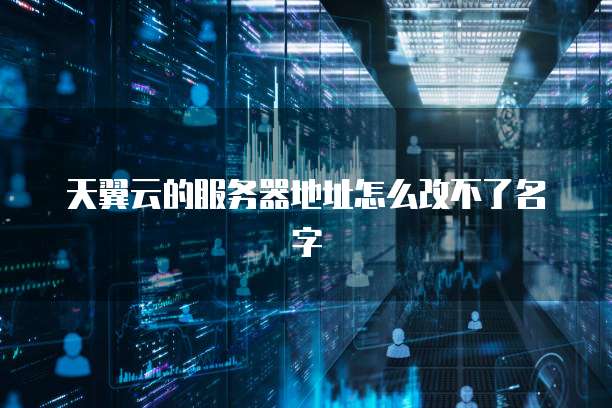 天翼云的服务器地址怎么改不了名字