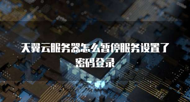 天翼云服务器怎么暂停服务设置了密码登录