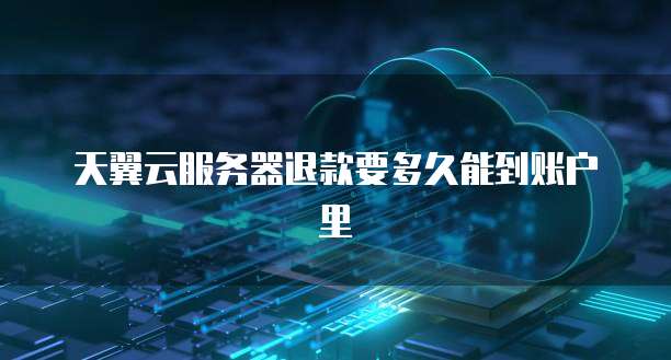 天翼云服务器退款要多久能到账户里