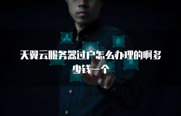 天翼云服务器过户怎么办理的啊多少钱一个