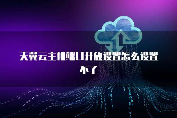 天翼云主机端口开放设置怎么设置不了