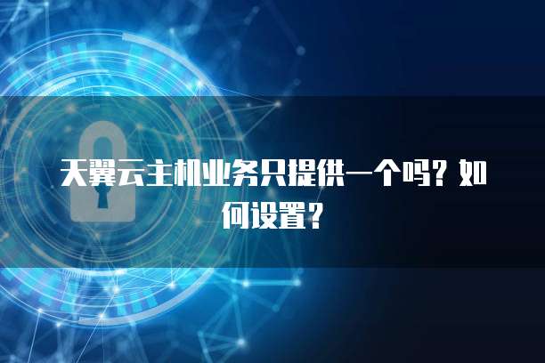 天翼云主机业务只提供一个吗？如何设置？