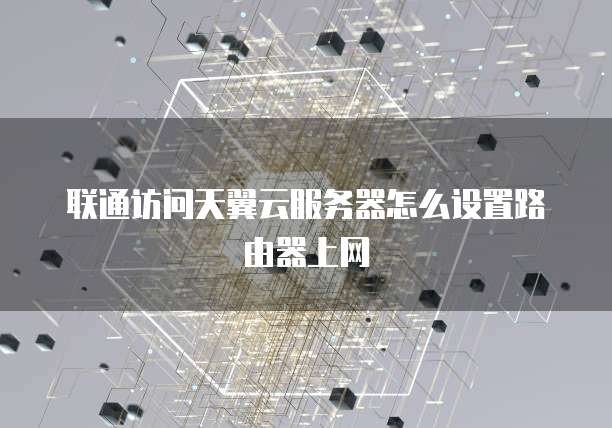 联通访问天翼云服务器怎么设置路由器上网