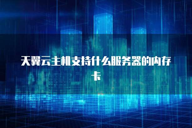天翼云主机支持什么服务器的内存卡