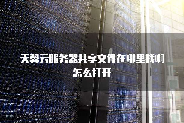 天翼云服务器共享文件在哪里找啊怎么打开