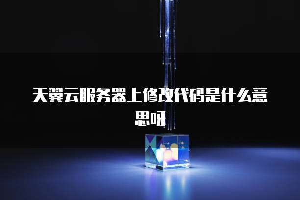 天翼云服务器上修改代码是什么意思呀