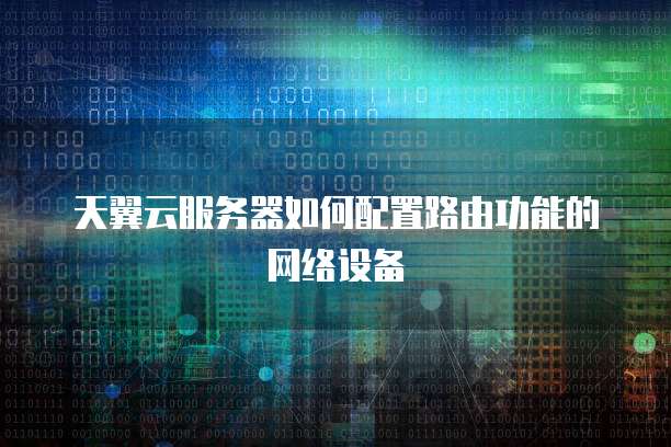天翼云服务器如何配置路由功能的网络设备