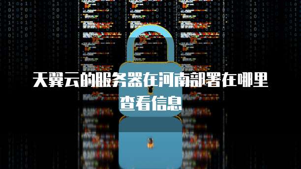天翼云的服务器在河南部署在哪里查看信息