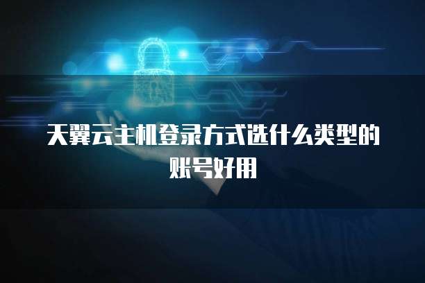 天翼云主机登录方式选什么类型的账号好用