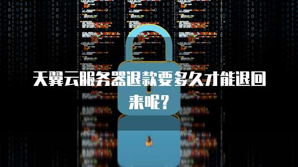 天翼云服务器退款要多久才能退回来呢？