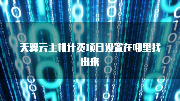 天翼云主机计费项目设置在哪里找出来