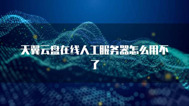 天翼云盘在线人工服务器怎么用不了