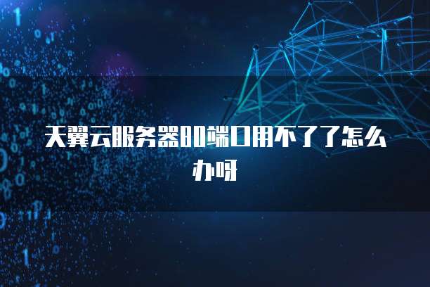 天翼云服务器80端口用不了了怎么办呀
