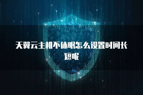 天翼云主机不休眠怎么设置时间长短呢