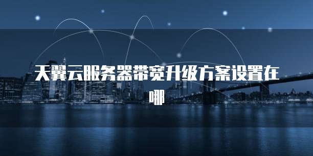 天翼云服务器带宽升级方案设置在哪