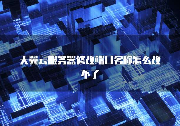天翼云服务器修改端口名称怎么改不了