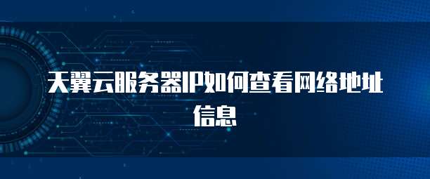 天翼云服务器IP如何查看网络地址信息