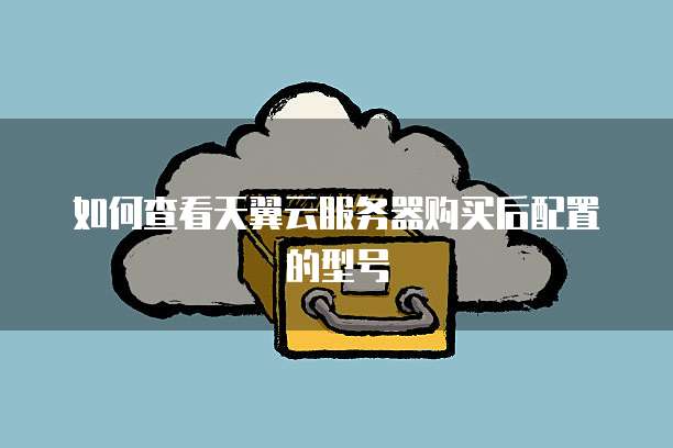 如何查看天翼云服务器购买后配置的型号