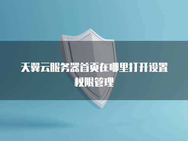 天翼云服务器首页在哪里打开设置权限管理