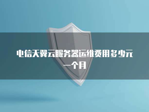 电信天翼云服务器运维费用多少元一个月