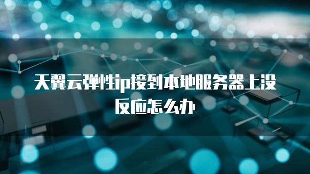 天翼云弹性ip接到本地服务器上没反应怎么办