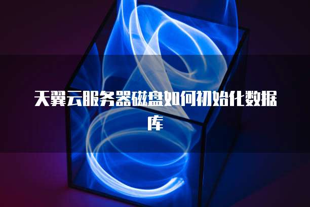 天翼云服务器磁盘如何初始化数据库