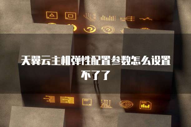 天翼云主机弹性配置参数怎么设置不了了