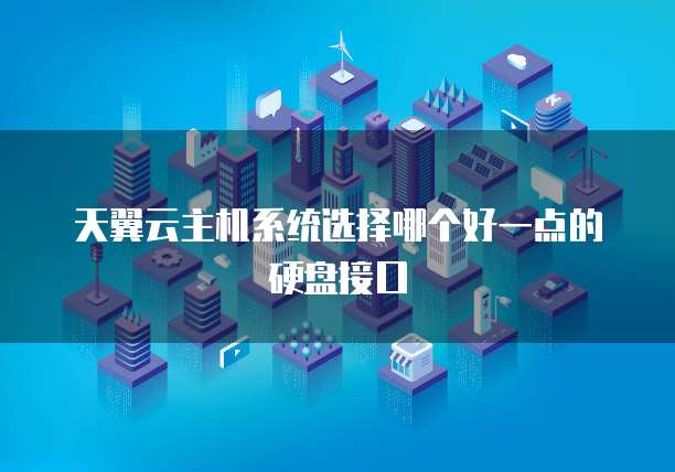 天翼云主机系统选择哪个好一点的硬盘接口