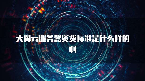 天翼云服务器资费标准是什么样的啊