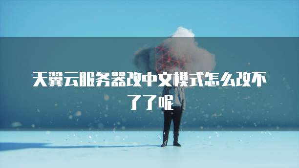 天翼云服务器改中文模式怎么改不了了呢