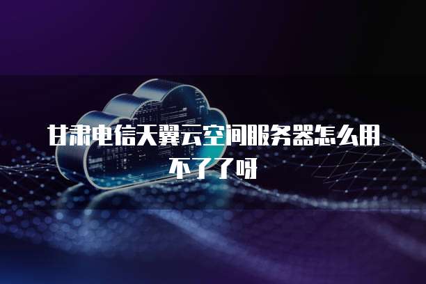 甘肃电信天翼云空间服务器怎么用不了了呀