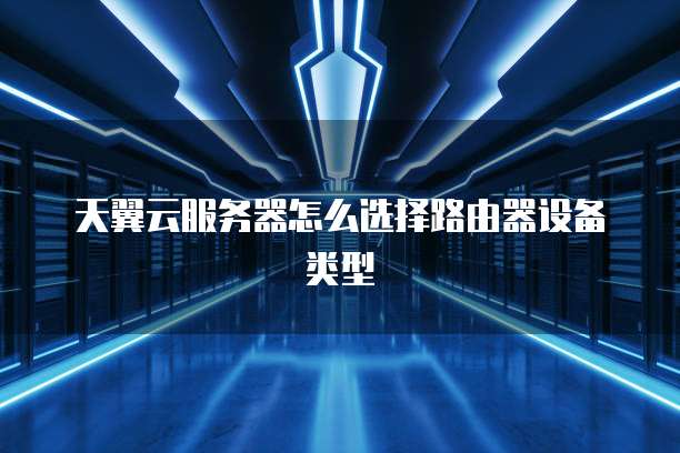 天翼云服务器怎么选择路由器设备类型
