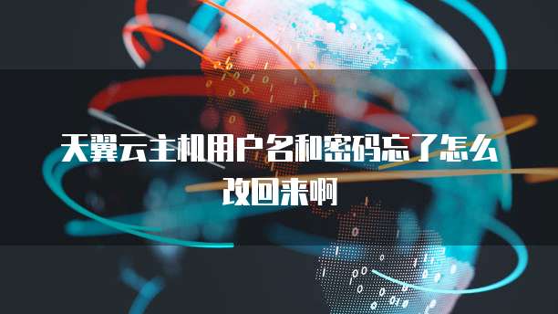 天翼云主机用户名和密码忘了怎么改回来啊
