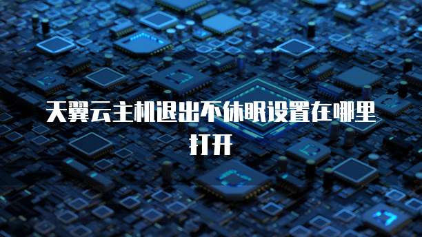 天翼云主机退出不休眠设置在哪里打开