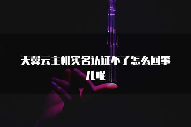 天翼云主机实名认证不了怎么回事儿呢