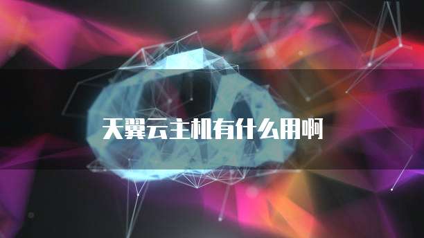 天翼云主机有什么用啊