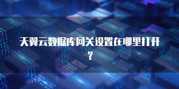 天翼云数据库网关设置在哪里打开？