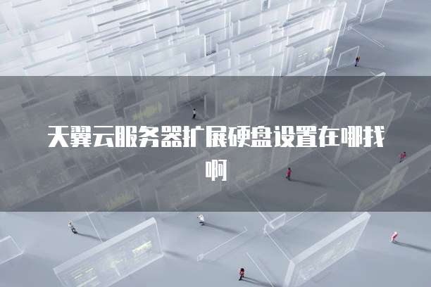 天翼云服务器扩展硬盘设置在哪找啊